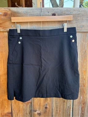 Rafaella Black Mini Skirt with Button Accents
